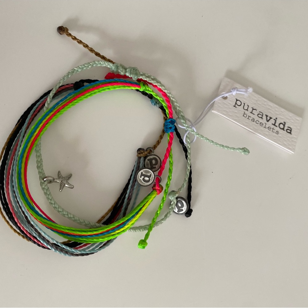 New Stack of three Pura Vida Bracelets including starfish